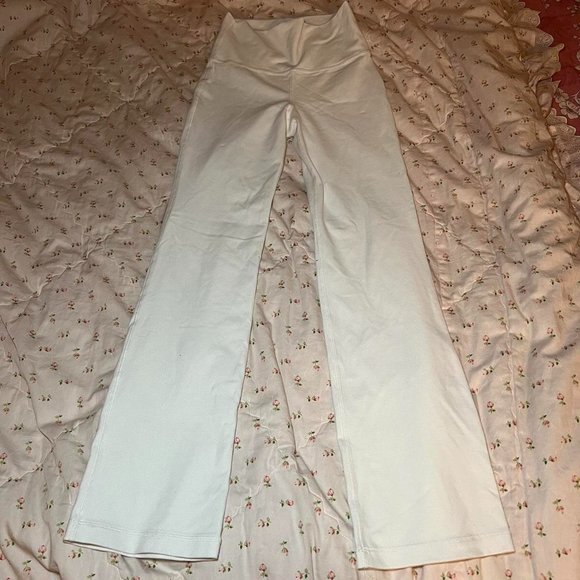 Aritzia Pants & Jumpsuits Aritzia Tnaction Tna White Flared Bootcut Yoga Pants Poshmark